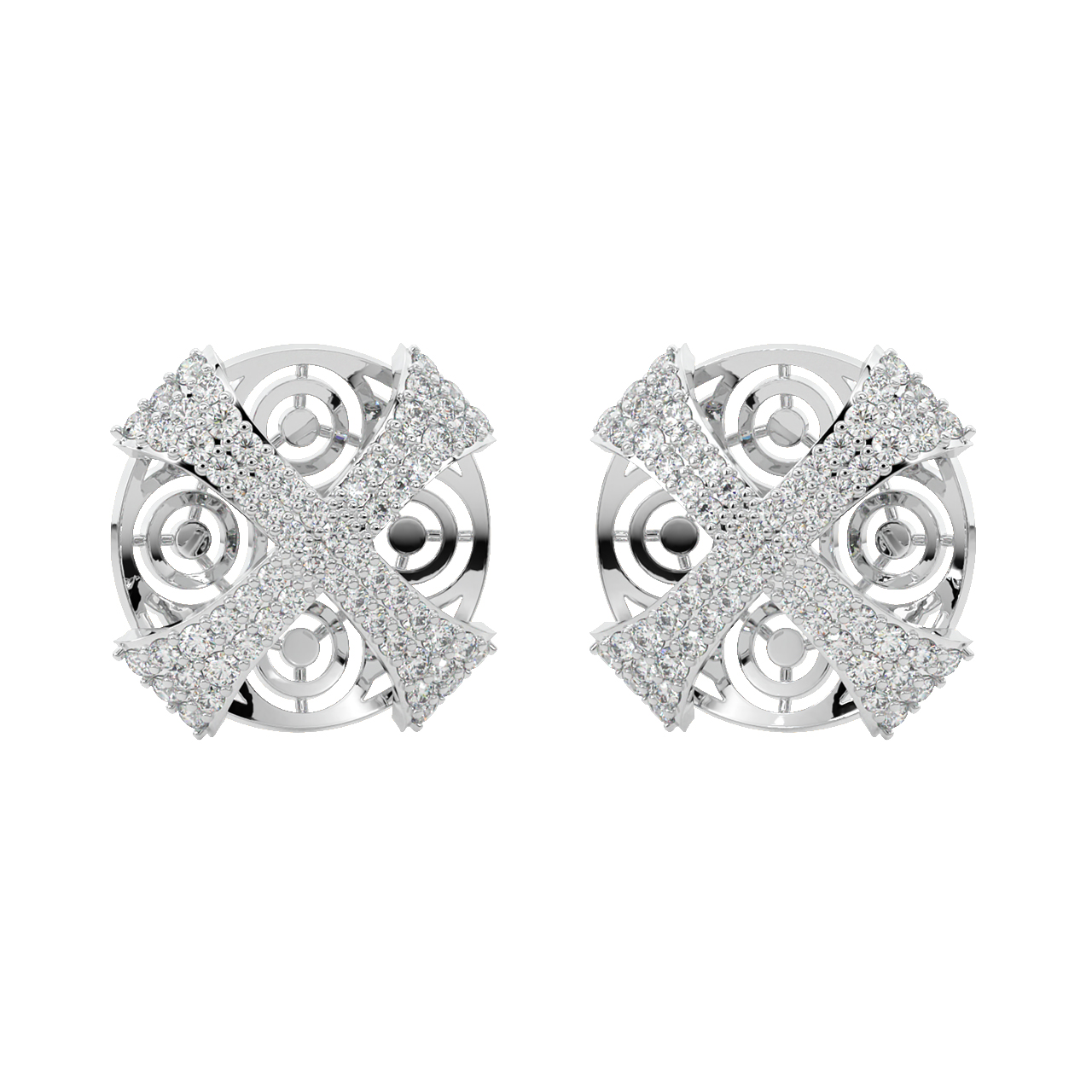 Jack Round Diamond Stud Earrings